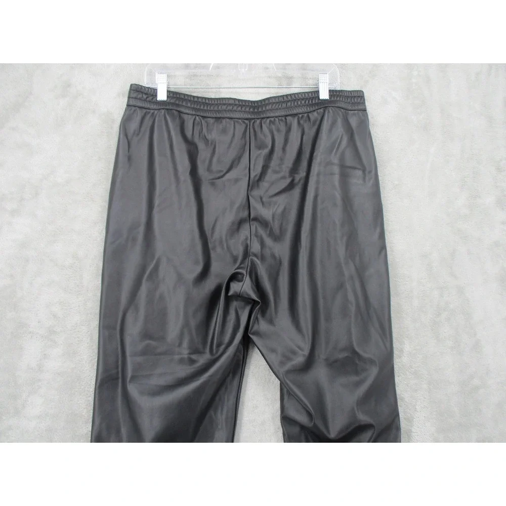 Banana Republic Pants Womens Large Black Vegan Leather Relaxed Grunge Goth Opium